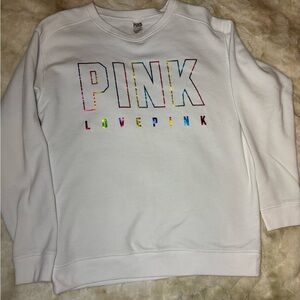 PINK Victoria's Secret White Sweatshirt
